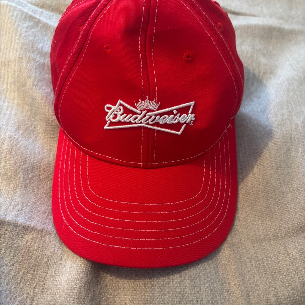 Budweiser Beer Red Cotton Cap Hat – Infinity  Adjustable Strap